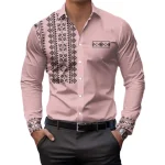 Mens Casual Shirts Long Sleeve Ethnic Style - Image 8