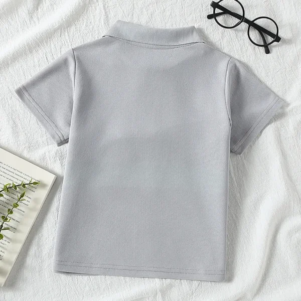 Boys Handsome And casual Lapel Short Sleeved T-shirt - Image 23