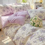 1pc Purple Lavender Printed Duvet Cover Single/Queen/King Size Quilt Cover for Double Bed Flower housse de couette220x240cm - Image 2