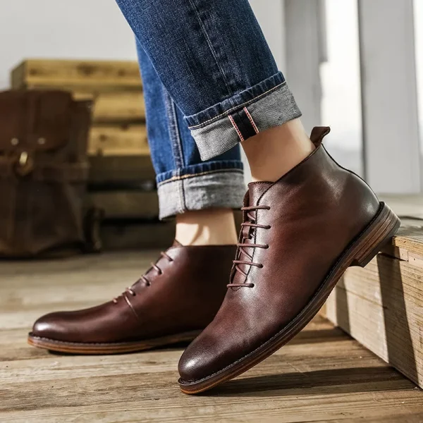 Retro Ankle Boots For Men - Image 4