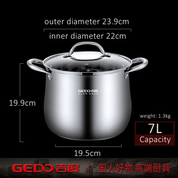 GEDO LFGB 304 Stainless Steel Stewing Pot - Image 7