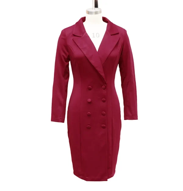 Professional Business Suit-Style Midi Dresses - Image 13