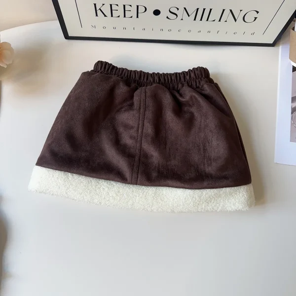 Girls' 2-Piece Winter Velvet Skirt & Sweatshirt Set - Image 5