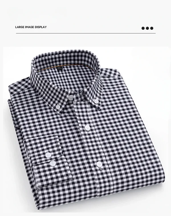 plaid shirts for man slim fit formal casual - Image 20