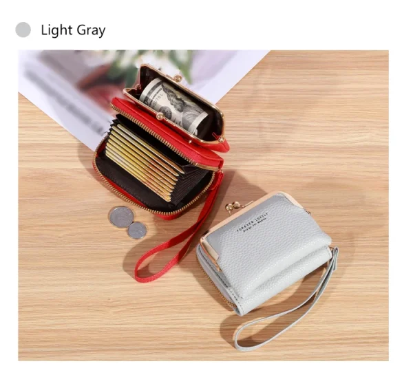 Wallet Women's Fashion Wrist Strap Short Zero Wallet Large Capacity Coin Clip Bag Multiple Card Positions Card Bag Money Clip - Image 29