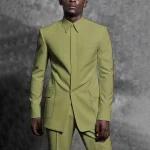 Tailored Man Suit Stand Collar Tuxedo Gentleman Solid Color Outfit Set 2 Piece Suits Smart Casual Daily Office Male Clothing - Image 14