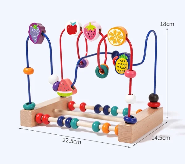 Wooden Bead Maze: Animal & Fruit Sensory Toy - Image 17