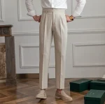 Man Suits Pants Fluid Khaki Draped Trousers for Men Baggy Suit Korean Style Clothes Reviews Many Slacks High Quality Dress Up - Image 45
