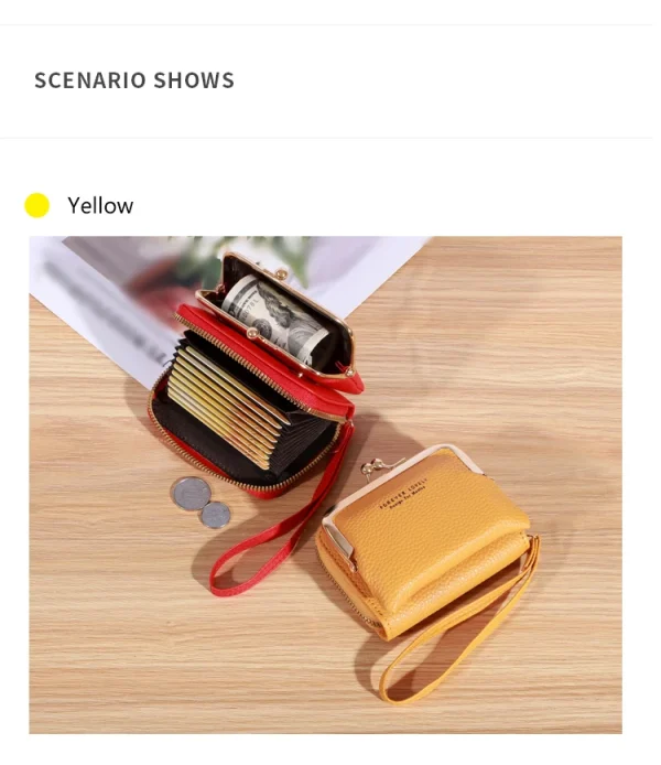 Wallet Women's Fashion Wrist Strap Short Zero Wallet Large Capacity Coin Clip Bag Multiple Card Positions Card Bag Money Clip - Image 25