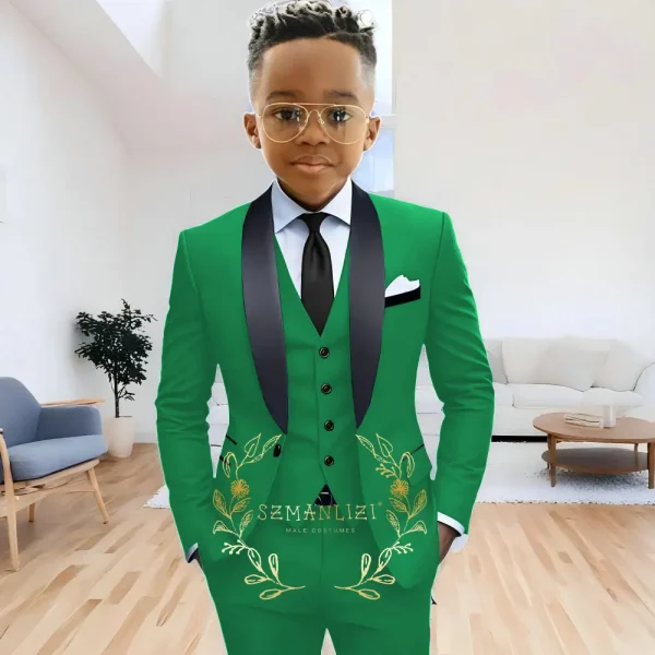 Boys' 3-Piece Navy Blue Shawl Lapel Tuxedo - Image 11