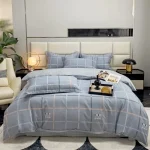 3pcs Dark Blue Striped Style Duvet Cover Set for Boy Geometric Pattern Luxury Hotel Room Decor 100% Cotton Skin-friendly Bedding - Image 18
