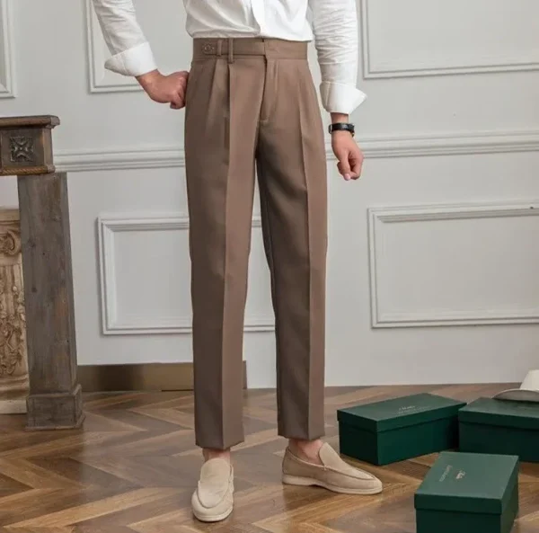 Man Suits Pants Fluid Khaki Draped Trousers for Men Baggy Suit Korean Style Clothes Reviews Many Slacks High Quality Dress Up - Image 12