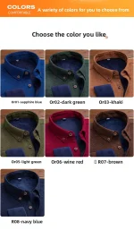 Men's Large Size Corduroy Fleece Warm Plaid Classic Style - Image 26