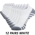 12 Pairs Men's Mesh Breathable Sports Ear Lifting Socks All Season Solid Color Low Cut Casual Mens Short Tube Socks - Image 12