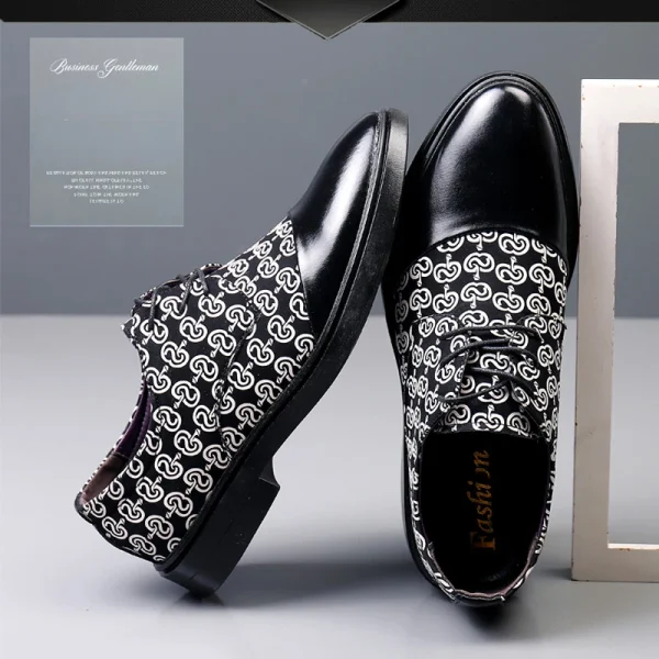 Men Black oxfords shoes - Image 3
