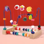 Wooden Bead Maze: Animal & Fruit Sensory Toy - Image 3