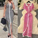 Knit stripe maxi dress - Image 7