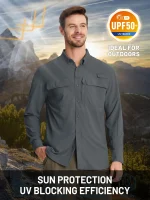 Men's Tactical Long Sleeve UPF Sun Protection Shirt - Image 24