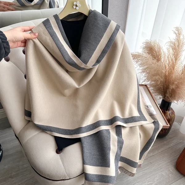New Warm Luxury Cashmere Scarf Women Plain color Fashion Shawl and Wraps Ladies Blanket Foulard Winter Pashmina Bandana Bufanda - Image 18