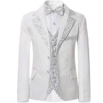 Boys' 5-Piece Slim Fit Gold Rim Suit - Image 17