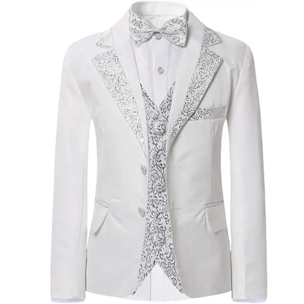 Boys' 5-Piece Slim Fit Gold Rim Suit - Image 17