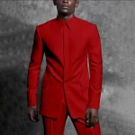 Tailored Man Suit Stand Collar Tuxedo Gentleman Solid Color Outfit Set 2 Piece Suits Smart Casual Daily Office Male Clothing - Image 7