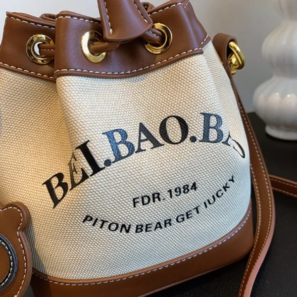 Top Handle Bucket Bag Set - Image 15