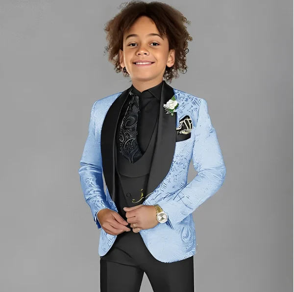 Boys' 3-Piece Jacquard Tuxedo Set - Image 11