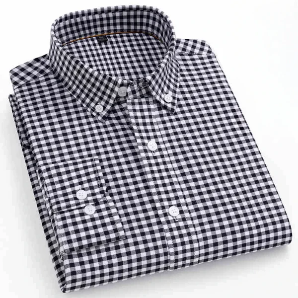 plaid shirts for man slim fit formal casual - Image 6