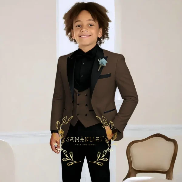 Boys' 3-Piece Slim Fit Wedding Tuxedo - Image 19