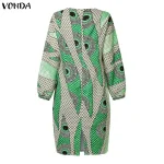 Vonda Plus Size Bohemian Print Long Sleeve Midi Dress - Image 23