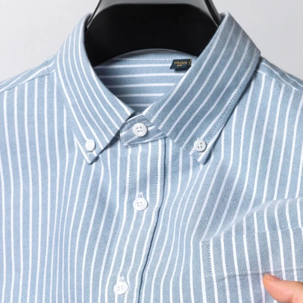 slim-fit striped Oxford shirt - Image 9