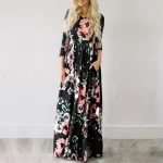 Summer Maxi Dress Women Floral Print Boho Beach Dress - Image 16