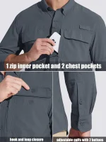 Men's Tactical Long Sleeve UPF Sun Protection Shirt - Image 26