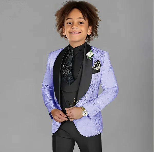 Boys' 3-Piece Jacquard Tuxedo Set - Image 14
