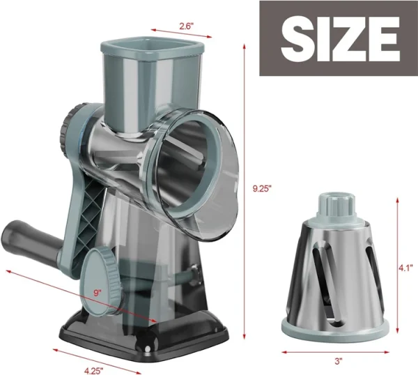 LMETJMA 3-in-1 Rotary Cheese Grater - Image 17