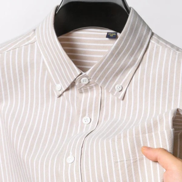 slim-fit striped Oxford shirt - Image 8