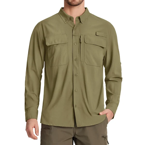 Men's Tactical Long Sleeve UPF Sun Protection Shirt - Image 15