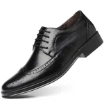 Handmade Men's Black Leather Oxford Shoes - Image 16