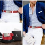 New Mens Belt Automatic Genuine Leather Luxury Belt of Men Male Metal Automatic Buckle Designer High Quality Waist Belt Black - Image 38