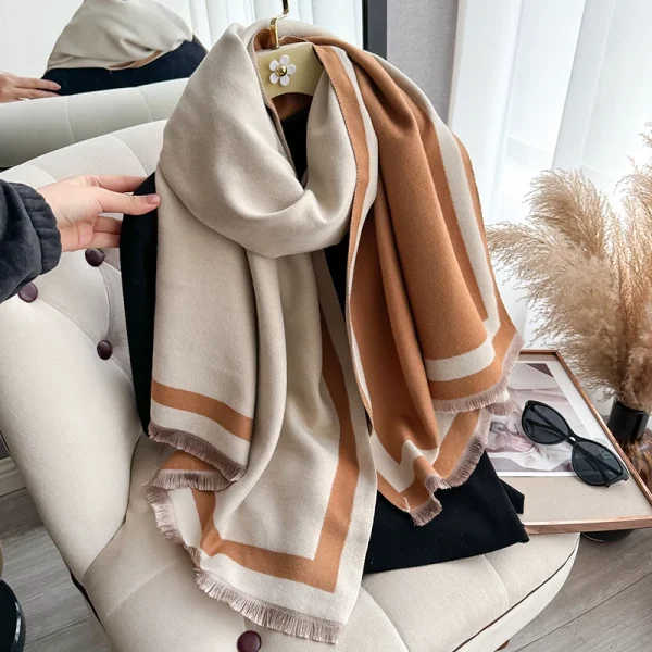 New Warm Luxury Cashmere Scarf Women Plain color Fashion Shawl and Wraps Ladies Blanket Foulard Winter Pashmina Bandana Bufanda - Image 15