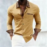 Men's shirt with plaid collar, trendy printed shirt, stylish and casual slim-fit long-sleeved shirt, suitable for everyday wear. - Image 10