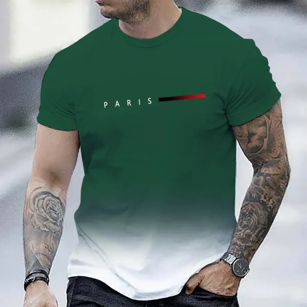 Men's Oversized Paris Lettering T-Shirt - Image 23