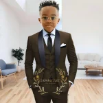 Boys' 3-Piece Navy Blue Shawl Lapel Tuxedo - Image 7