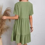 Women Summer Loose Waist Ruffle Fit Flare Dresses - Image 9
