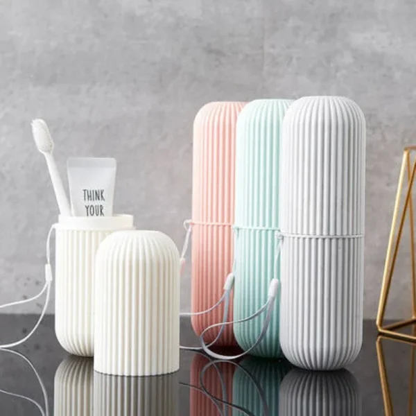 Travel Portable Toothbrush Cup Bathroom Toothpaste Holder Storage Case Box Organizer Travel Toiletries Storage Cup New Creative - Image 2