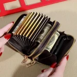 Womens Credit Card Wallet, Large Capacity Multi Card Case Wallet With ID Window, Zipper Card Cases Holder - Image 11