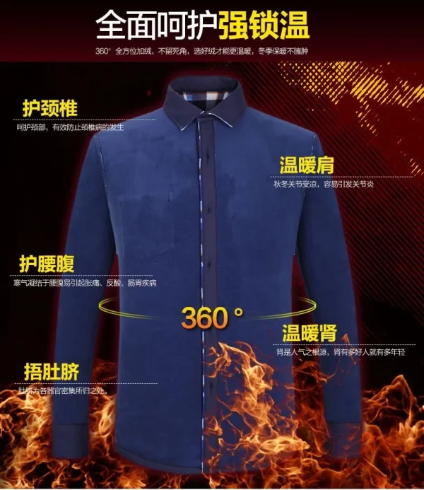 2025 Men's Winter Warm Long Sleeve Plaid Shirts Flannel Fur Lined Thick Formal Shirts Fleece Casual Shirt for Men Dress Shirts - Image 25