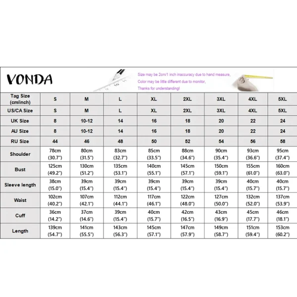 Plus Size 5XL VONDA Women Maxi Robe Bohemian Long Sleeve Floral Print Long Sundress Oversized Party Vestido Fashion Casual Dress - Image 6