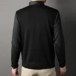 Autumn and Winter New Collection with Fleece Fake Two Piece Long Sleeved Polo Shirt for Men Fashionable and Casual Versatile Top - Image 20